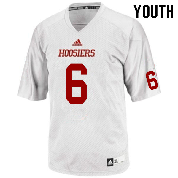 Youth #6 Sampson James Indiana Hoosiers College Football Jerseys Sale-White